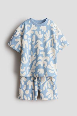 H&M - Boys Blue 2-Piece T-Shirt And Shorts Set