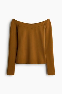 H&M - Women Brown Off-The-Shoulder Top