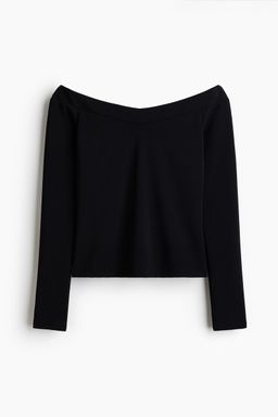 H&M - Women Black Off-The-Shoulder Top