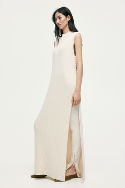 H&M - Women White Rib-Knit Wool Sweater Vest