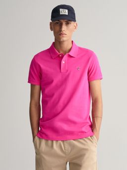 GANT - Men Pink Original Slim Pique Polo T-Shirt