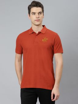 Beverly Hills Polo Club - Core Plaited Collar And Cuff Red Polo T-shirt
