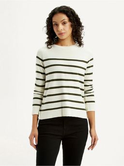 Levi's - Womens Stripes Off White Crew Neck T-Shirt