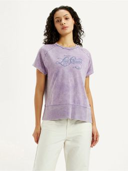 Levi's - Womens Brand Logo Lavender Relaxed Fit T-Shirt
