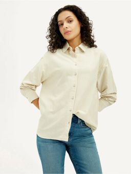 Levi's - Womens Stripes Beige Slim Fit Shirt
