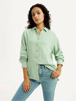 Levi's - Womens Textured Light Green Slim Fit Shirt