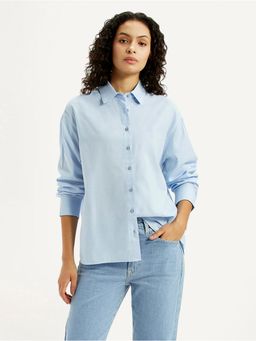 Levi's - Womens Solid Light Blue Slim Fit Shirt