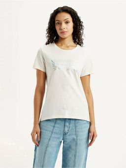 Levi's - Womens Brand Logo White Crew Neck T-Shirt