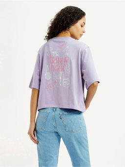 Levi's - Womens Graphic Print Lavender Relaxed Fit T-Shirt