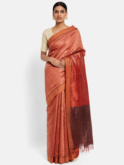 Fabindia - Silk Cotton Geometric Women Sari without Blouse
