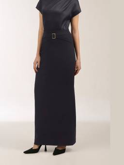 Néant - Black Belted Contour Pencil Skirt
