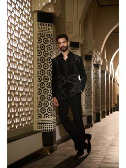 CONTRAST BY PARTH - Nova Black Jacket with Shirt and Trousers