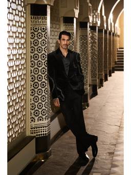 CONTRAST BY PARTH - Orbit Black Jacket with Shirt and Trousers