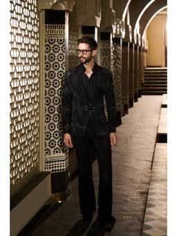 CONTRAST BY PARTH - Solstice Black Jacket with Shirt and Trousers