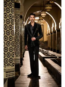 CONTRAST BY PARTH - Cosmos Black Jacket with Shirt and Trousers