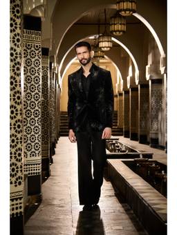 CONTRAST BY PARTH - Nebula Black Jacket with Shirt and Trousers