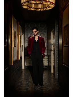 CONTRAST BY PARTH - Crimson Burgundy Jacket with Shirt and Trousers