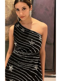 Galocher Clothing - Black Embellished One Shoulder Dress