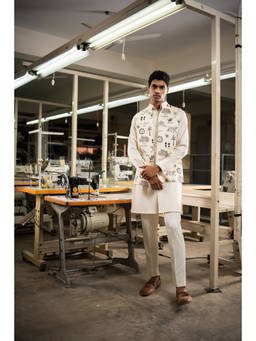 Project Bandi - Black Vaana Open Bandi With Matching Kurta Pajama Set