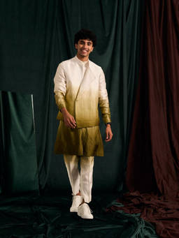 Project Bandi - Moss Ombre Kurta Pajama and Moss Ombre Asymmetric Bandi