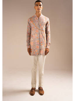 Project Bandi - Stone Versailles Cotton Linen Zipper Kurta Pajama Set
