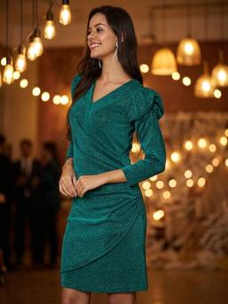 JUSTIN WHYTE - Embellished Blue Layered Dress