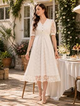 JUSTIN WHYTE - Fit And Flair Lace Dress