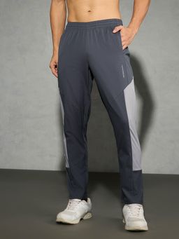 Technosport - Men Colorblock Slim Fit Sports Trackpants with TS FLEXI - Grey