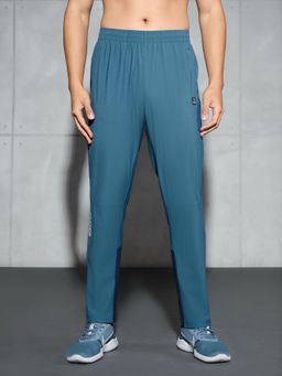 Technosport - Men Colorblock Straight Fit Sports Trackpant with DURACOOL+ - Blue