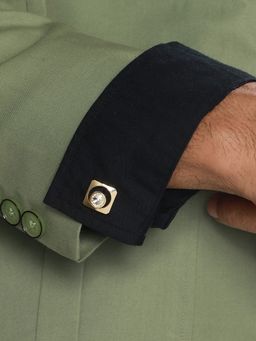 Priyaasi - Solitaire Square Gold-Plated Cufflinks for Men