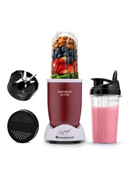 Wonderchef - Nutri-blend Activ Mixer Grinder Blender, 2 Unbreakable Jars, 500W, Red