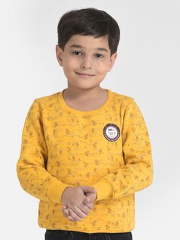 CRIMSOUNE CLUB - Boy Mustard Terrain Print Sweatshirt