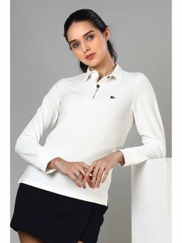 NEOFAA - Women's White Long Sleeve Polo T-Shirt