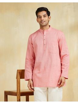 Fabindia - Pink Cotton Dobby Short Kurta