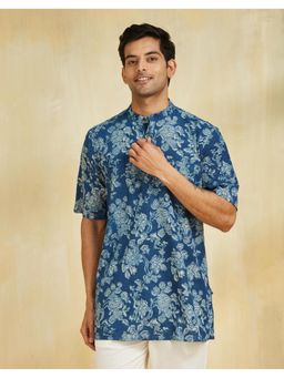 Fabindia - Indigo Cotton Dabu Printed Short Kurta