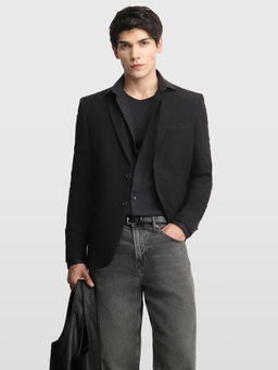 Arrow Newyork - Black Men Zero Calorie Slim Fit Knitted Blazer