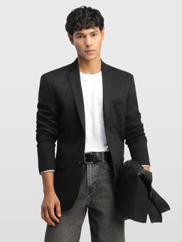 Arrow Newyork - Black Men Zero Calorie Slim Fit Knitted Blazer