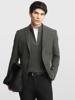 Arrow - Grey Men Body Tailored Regular Fit Twill Blazer
