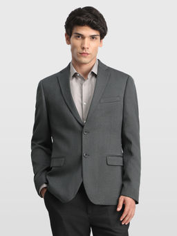 Arrow - Grey Men Solid Body Tailored Regular Fit Blazer