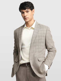 Arrow - Brown Men Body Tailored Regular Fit Twill Blazer