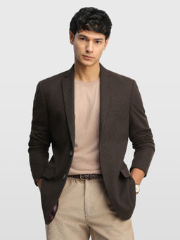 Arrow - Brown Men Zero Calorie Slim Fit Knitted Blazer