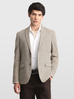 Arrow - Beige Men Zero Calorie Slim Fit Knitted Blazer