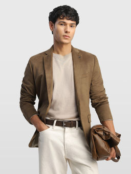 Arrow - Beige Men Zero Calorie Slim Fit Knitted Blazer