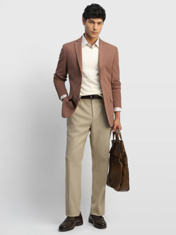 Arrow - Brown Men Zero Calorie Slim Fit Knitted Blazer
