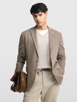 Arrow - Brown Men Body Tailored Regular Fit Knitted 185Blazer