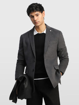 Arrow - Grey Men Body Tailored Regular Fit Knitted 185Blazer