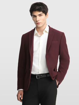 Arrow - Wine Men Zero Calorie Slim Fit Knitted Blazer