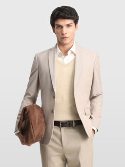 Arrow - Beige Men Zero Calorie Slim Fit Corduroy Blazer