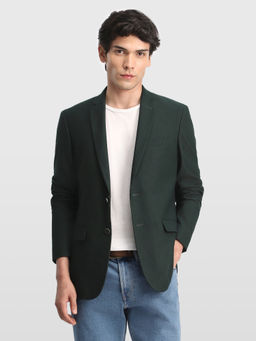 Arrow - Green Men Zero Calorie Slim Fit Corduroy Blazer