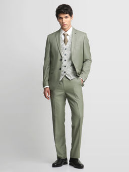 Arrow - Green Men Dobby Ceremony Three Piece Suit Blazer with Trouser and Waistcoat